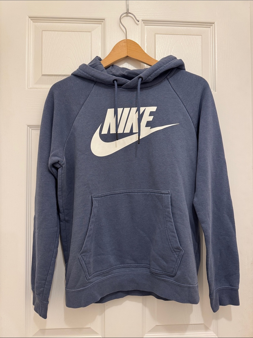 Nike Slate Blue Pullover Hoodie with White Logo